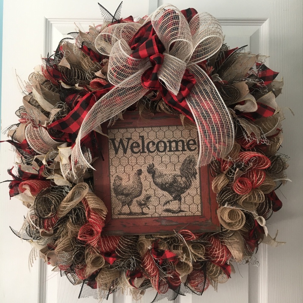 Handmade rustic farmhouse wreath